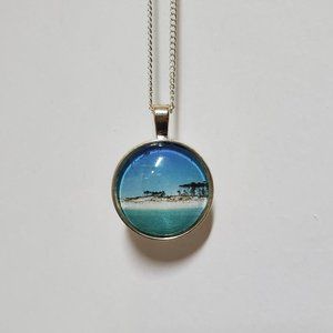 Handmade Seaside View Glass Bezel Necklace
